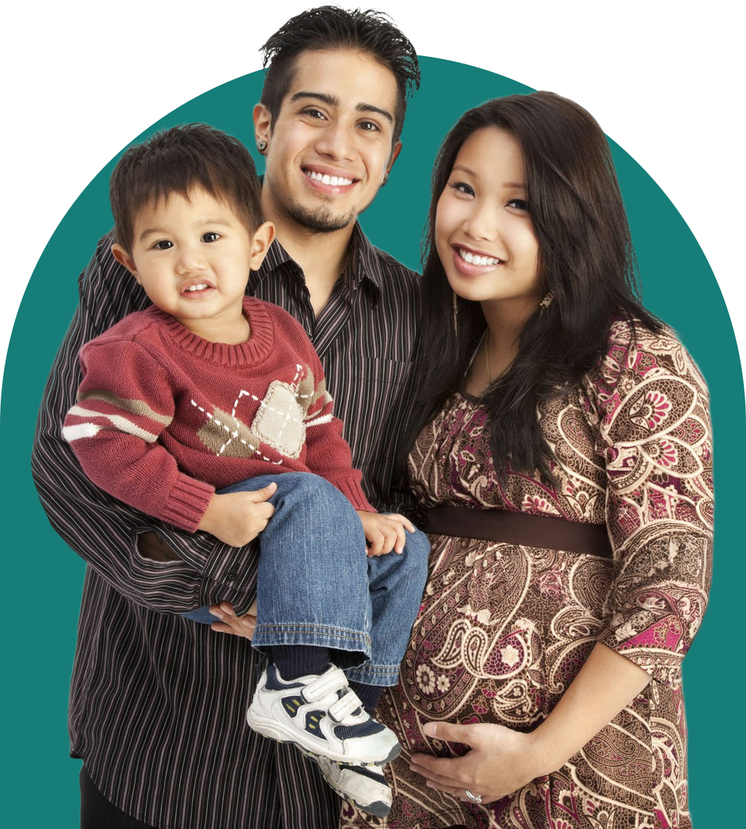 family-father-holding-son-pregnant-mother-holding-belly family-father-holding-son-pregnant-mother-holding-belly